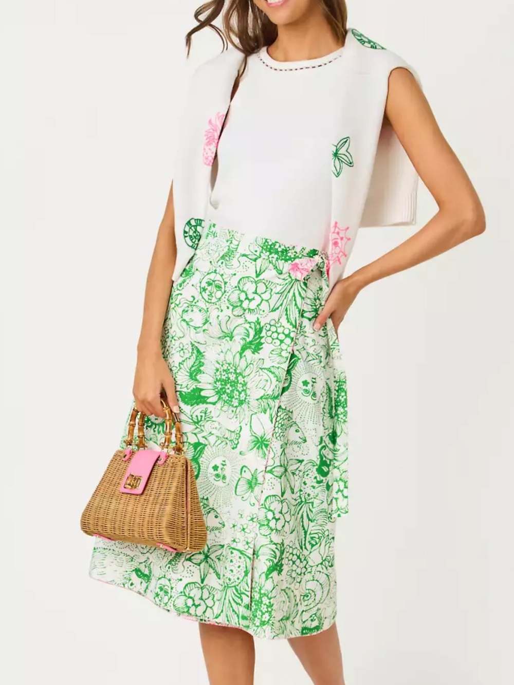 Lilly Pulitzer Constance Midi Reversible Wrap Around Skrt